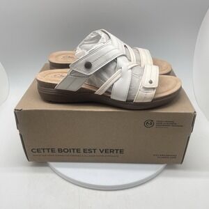 Clarks Sandals Womens 9.5 April Willow‎ White Leather 77839 Summer Shoes New